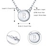 Clearine Letter Initial 925 Sterling Silver Necklace Double Side Round