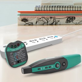 Eujgoov MS5902 Circuit Breaker Finder Socket Tester Automatic Professional Circuit Breaker Finder AC US/EU Plug Green(U.S. regulations)