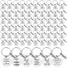 Equsion 60 Pack Christmas Appreciation Keychain Gifts Bulk, Employee Thank You Gifts Thanksgiving Inspirational Gifts for Teacher Coworker Boss Friend Promotion Retirement