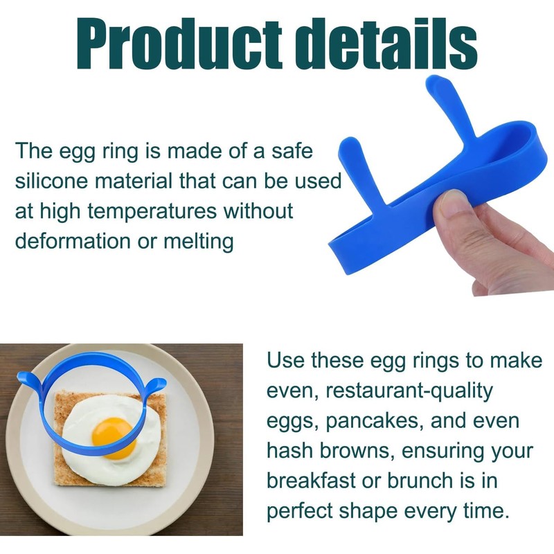 4 Pcs Fried Egg Ring Set – Non-Stick, Heat-Resistant, Ideal