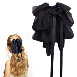 Hair Bows for Girls, Hair Bows for Women Girl Big Hair Claws Clips (Black)