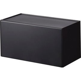Yamazaki 2193 Magnetic Paper Towel Dispenser with Tray, Black, Approx. W 10.2 x D 5.4 x 5.3 inches (26 x 13.7 x 13.6 cm); Lid Opening: Approx. 10.4 inches (26.3 cm); Tower Tower, Paper Towel Case,