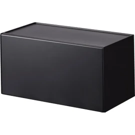 Yamazaki 2193 Magnetic Paper Towel Dispenser with Tray, Black, Approx. W 10.2 x D 5.4 x 5.3 inches (26 x 13.7 x 13.6 cm); Lid Opening: Approx. 10.4 inches (26.3 cm); Tower Tower, Paper Towel Case,