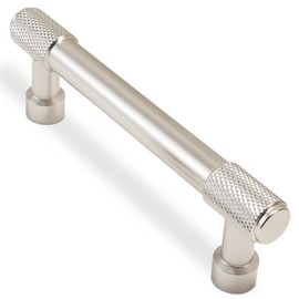 POVEFONK 10 Pack 5 inch(128mm) Brushed Satin Nickel Kitchen Cabinet Handles Knurled Cabinet Pulls Sliver Drawer Pulls Kitchen Cabinet Hardware Kitchen Handles Drawer Pulls Dresser Handles