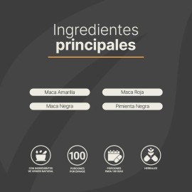 Complejo Maca Amarilla Negra Y Roja De 200 Cápsulas B Life Sabor Sin sabor