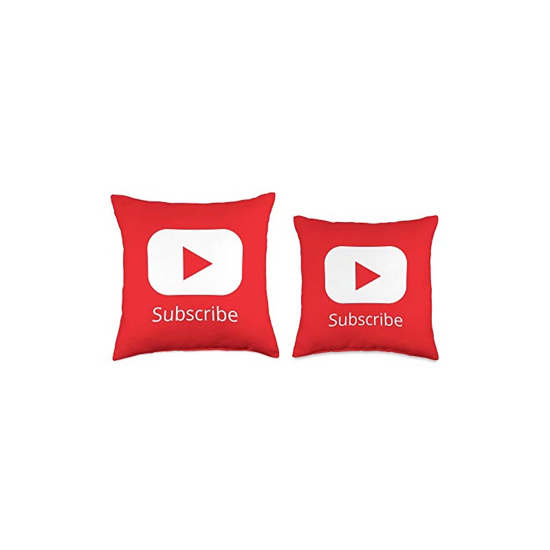 Red Subscribe Video Blogger Play Button Throw Pillow