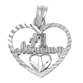 925 Sterling Silver Open Heart Charm #1 Mommy Bracelet Charm