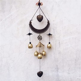 JIAGUTRAD Campanillas de viento de luna, campanillas de viento de metal para exteriores, campanillas de viento decorativas para el hogar, habitación, ventana, jardín para puerta o pared