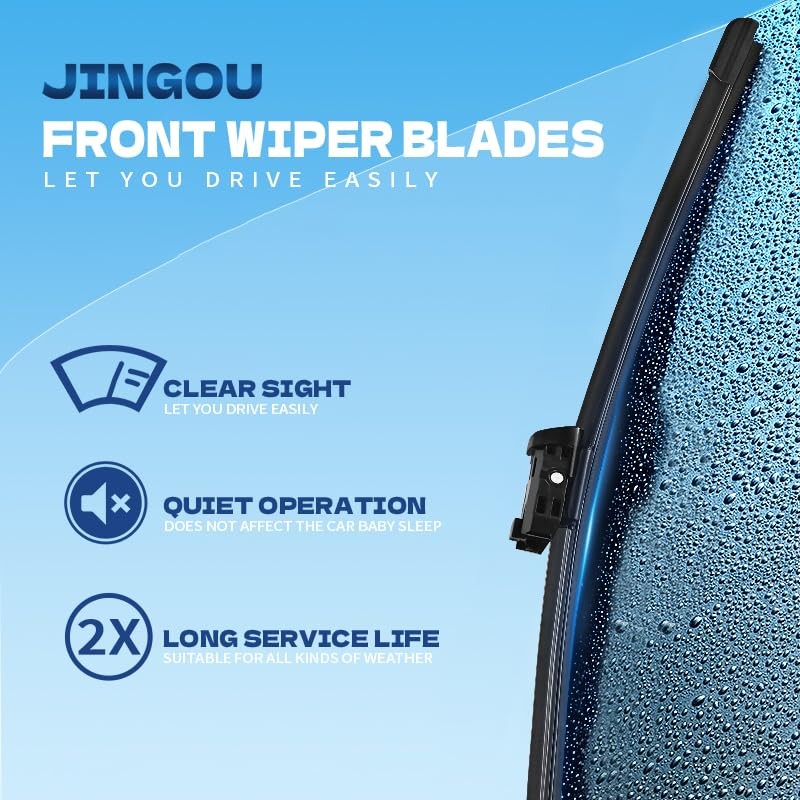24"+19" Front Windshield Wiper Blades Compatible with VW Volkswagen Jetta