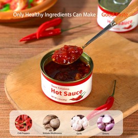 Artisanal Spicy Chili Sauce,Umami Mushroom Hot Sauce,Bold, Fiery Flavor Packed with Real Vegetables,Perfect for Grilling, Stir-Fries, Dipping & Marinades - 8 cans