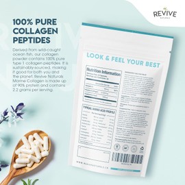 Marine Collagen Capsules 2400mg - with Hyaluronic Acid & Vitamin C - 90 Capsules - Premium Complex for Skin Joints & Hair for Women & Men – Resealable and Recyclable Pouch by Alpha01