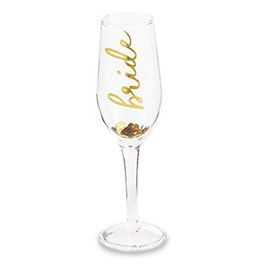 Mud Pie Bridal Party Mini Champagne Flute Shot Glass, 1 Oz, Sentiment: Bride