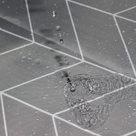 Lkw Ogechi 300 CM Extra Wide Polyester Shower Curtains, 200 CM Drop Grey Washable Quick-Drying Wet Room Shower Curtain, Waterproof Weighted Bathroom Curtain, Mould Proof Shower Curtain Arrowhead