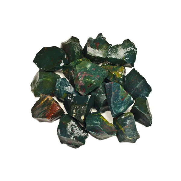 Hypnotic Gems Materials: 1/2 lb Natural Bloodstone from Asia - Rough Bulk Raw Natural Crystals for Cabbing, Tumbling, Lapidary, Polishing, Wire Wrapping, Wicca & Reiki Crystal Healing