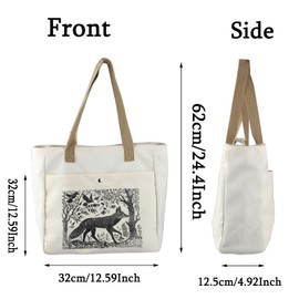 TOBGBE Funny Fox Gifts Singer Album Inspired Canvas Bag Singer Music Lover Merchandise Fox Gifts For Women (Fox TB)