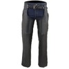 Milwaukee Leather Chaps for Men's Black Prime Leather Zipped Thigh