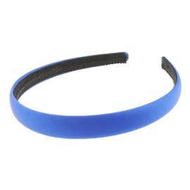 Ladies Girls 1.5cm Satin Covered School Headband Alice Band (Royal Blue)