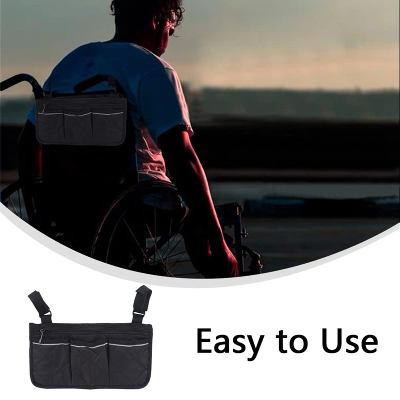 Wheelchair Side Bag Mobility Aid Wheelchair Accessories Bag Universal Waterproof