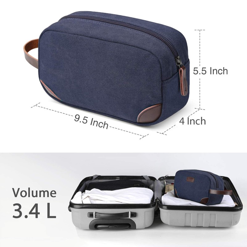 Toupons Travel Toiletry Organizer Bag Canvas Shaving Dopp Kit Tsa