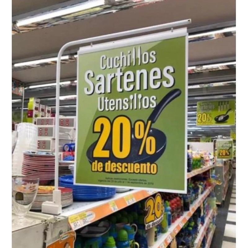 Exhivit Porta Letrero Anuncio Pescante, Porta Cartel Exhibidor 6 Pzs