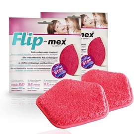 Flip-mex® Microfibre Cleaning Cloth 16 x 16 cm Super Absorbent Odour-Free Durable Kit 2 Pieces