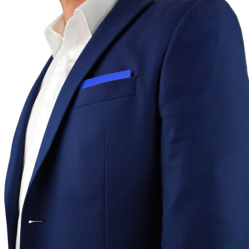 DonDon Herren Einstecktuch vorgefaltet eckig am Karton größenverstellbar blau