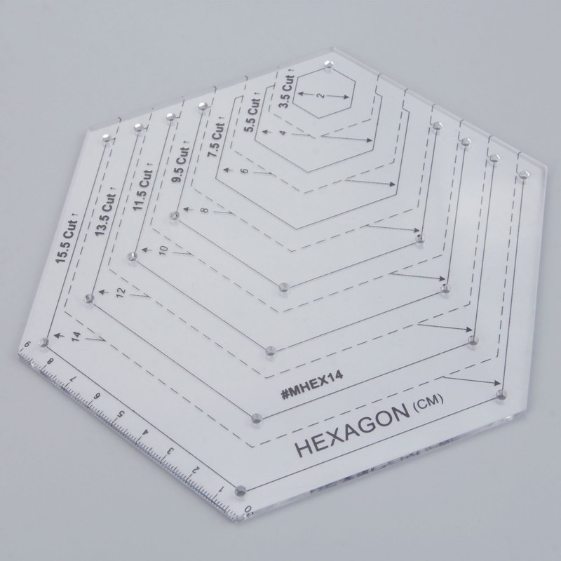 Yetaha Hexagon Ruler, Sewing Patchwork Template Handmade Drawing Tools for