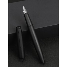 Jinhao 80pcs Black Fiber Fountain Pen Iridium Ultra Fine Nib with Converter and Small Pen Bag Set (Black Clip)