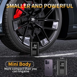 Car Tyre Inflator Air Compressor, Cordless Tyre Inflator, Digital Tyre Inflator Portable, Car Tyre Pump Electric for Car, Motorcycle, Bike,Bicycle, Ball, 150psi