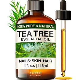 Kukka Tea Tree Oil 100% Pure & Natura for Skin, Hair, Toenails, Aromatherapy, 4 Fl Oz