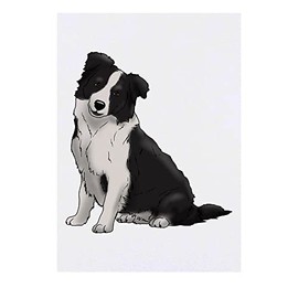 Azeeda 'Sitzender Border-Collie' Temporäres Tattoo - Hautfreundlicher & Ungiftiger Abziehbild · Wasserfest (TO00049168)