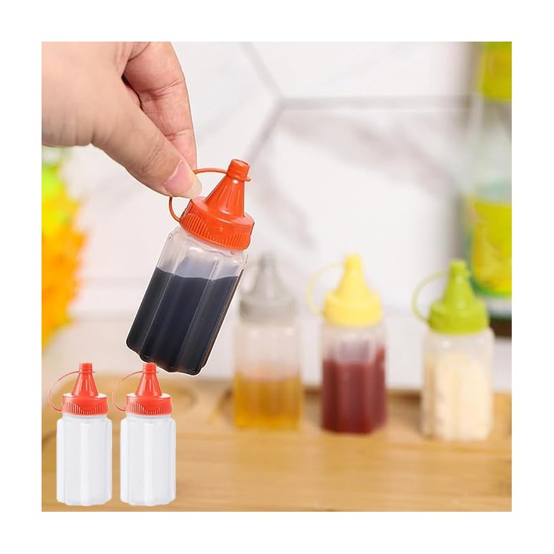 WEZCHUGHAOL Squeeze Bottles for Sauces and Condiments, 8 Pack, Mini