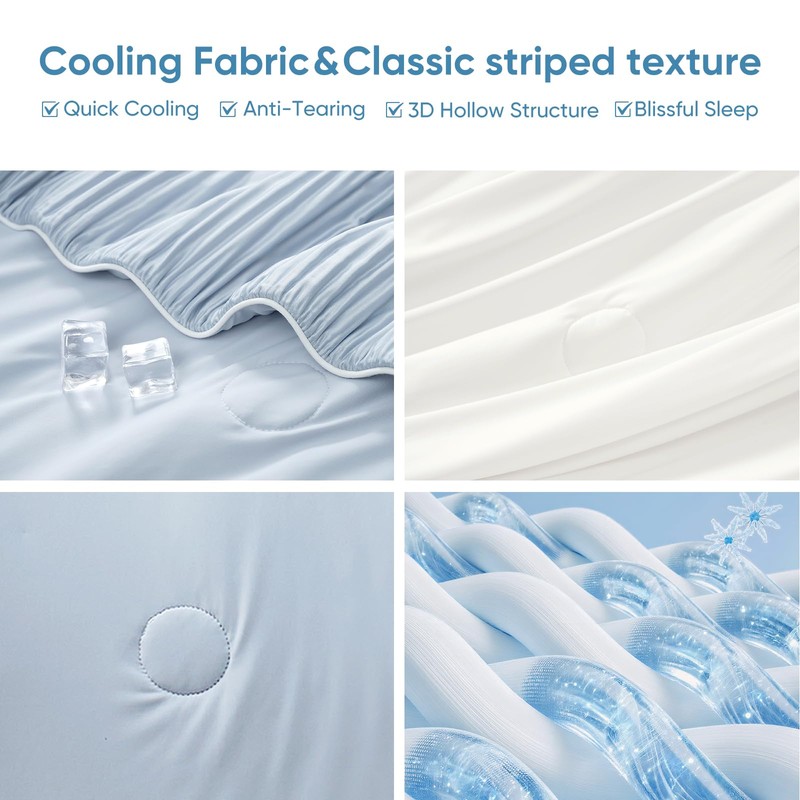 Snuggle Sac Cooling Comforter King Size – Q-Max 0.43 Striped