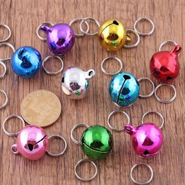 DEVILMAYCARE Pack of 7 Metal Jingle Bells Loose Beads Festival Party Decoration, 12mm Pet Cat Puppy Dog Bells for Collar, DIY Crafts Accessories (Random Color)