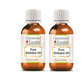 Greenwood Essential Pure Shikakai Oil (Acacia concinna) 100% Natural Therapeutic Grade (Pack of Two) 100ml X 2 (6.76 oz)