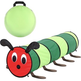 Soulchen Caterpillar Shaped Tunnel Kids Play Baby with Caterpillar Crawling Toy for Toddlers 1-3 Toddler Crawling Tunnel Girl Boy Birthday Favor Gift for Infant Toddler Toys Dog Indoor Outdoor