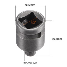 sourcing map Chuck Adapter 3/8-24UNF Quick Change 1/2 Inch Square Drive Converter for Impact Wrenches
