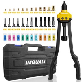IMQUALI Rivet Nut Tool Rivet Nut Kit, 16" Rivnut Tool Kit with 13 Metric & SAE Mandrels Rivet Nut Assortment Kit with 130 Rivet Nuts, Hand Riveters Nutsert Tool Kit with Durable Blow Molded Case
