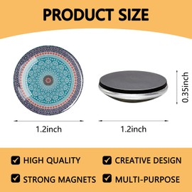 Glass Fridge Magnets, 12Pcs Fresh Strong Magnetic Refrigerator Magnet Fridge Sticker Cute Refrigerator Magnets for Kitchen Office Whiteboard Cabinet Decorative Magnets for Gift