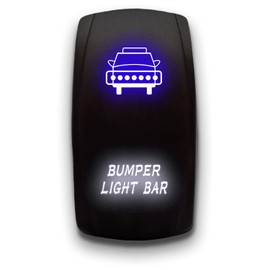 Bumper Light BAR - Blue/White - Laser Etched Toggle Switch 20A 12V - Vertical Rocker Switch 5-Pin DPST