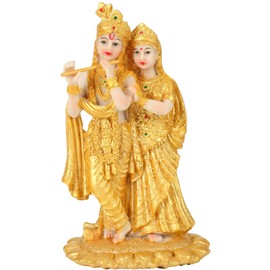 H&W 7.4''H Blessing A Colored Statue of Krishna God, Resin India God Statue, Krishna Sculpture Figurine Decoration…