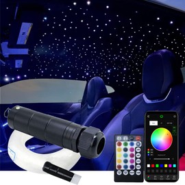 AMKI Starlight Headliner Fiber Optic Light Kit, Star Ceiling Kit for LED Lighting Decorations,6W RGBW Light Enginer with 28 Keys RF Remote Control (430pcs*(0.03in+0.04in+0.06in)*9.8ft)