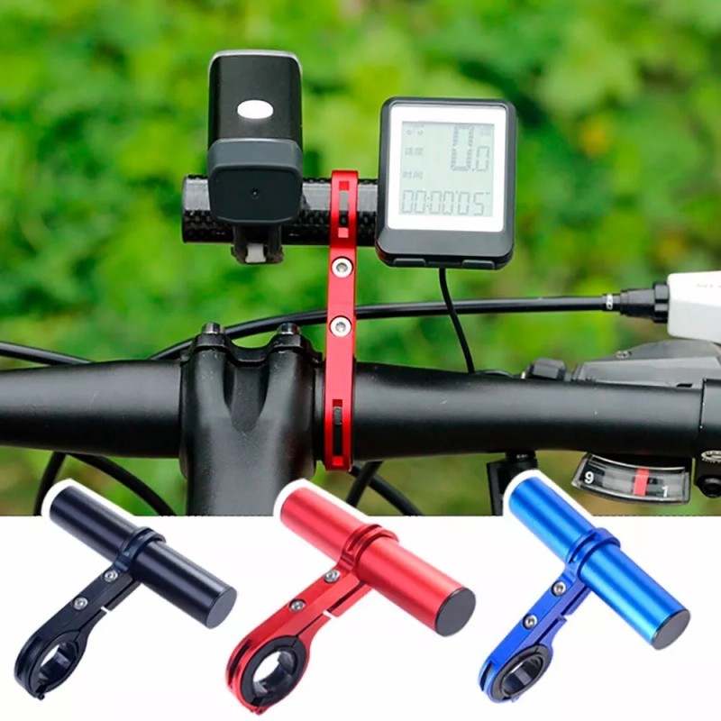 Bicycle Extensor Manubrio Bicicleta Aluminio Soporte Porta Lamp Clip