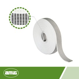 Amig - Roller Shade Picker Tape | Replacement Rope for Soft and Rigid Touch Blind Reel | Resists UV and Abrasion | Black Pints | Measures 18mm x 6m