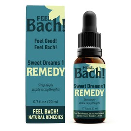 Feel Bach! Sweet Dreams #1 Remedy - Natural Homeopathic Flower Essences for Racing Thoughts, Emotional Fatigue, Promotes Deep Sleep, Vegan, Gluten & Sugar-Free, Non-Habit Forming, 20ml (0.7 fl oz)