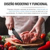 Casa Litus Cuchillos de Cocina Negros Acero Inoxidable 6 Piezas