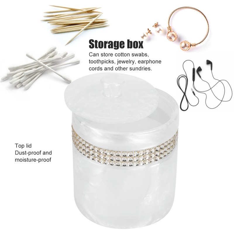 Innovative Resin Cotton Swab Toothpick Box Holder Jewelry Storage Container