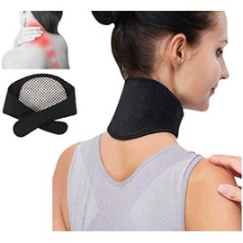 Medical Grade Neck Support Brace Strap for Neck Pain Relief and Bone Relaxer with Self Heating Neck Wrap and Tourmaline Adjustable Cervical Collar for Physical Therapy, Arthritis, Headaches