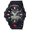 G-SHOCK GA700-1A Mens Black/Red Analog/Digital Watch with Black Band