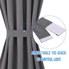 NICETOWN Door Panel for Living Room - Grey Functional Sun Blocking/Privacy Protecting Window Sidelight Curtain Rideaux (25W x 40L, Grey, 1 Panel)